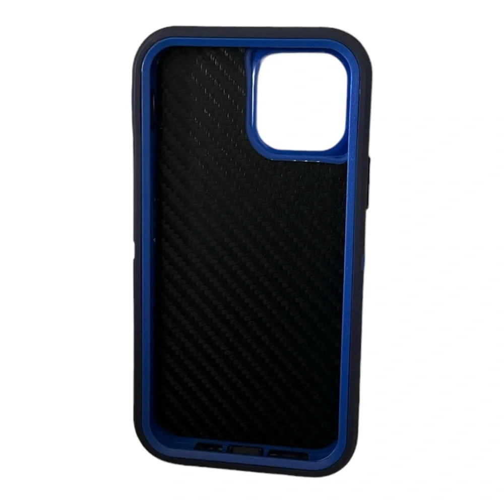 Navy Blue iPhone 12 Pro Case with Kickstand Heavy Duty Protection Sho